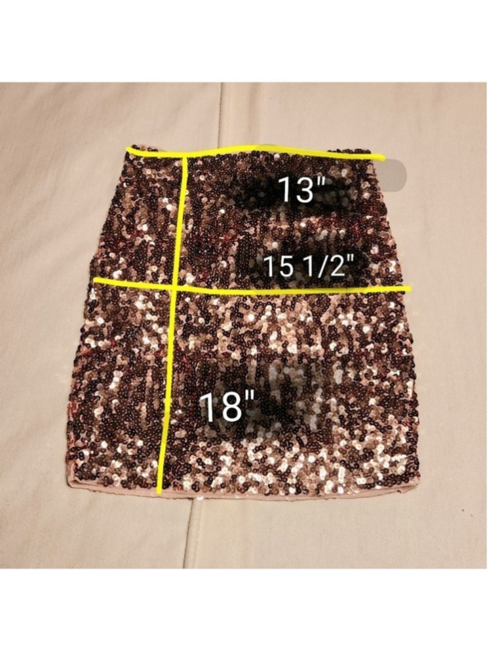 Manebi Rose Gold Sequin Mini Skirt Small - Picture 9 of 9